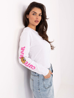 Biała bluzka z nadrukiem na plecach SUBLEVEL 