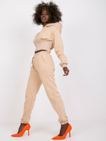 Beżowy komplet dresowy basic z bawełny Brunete