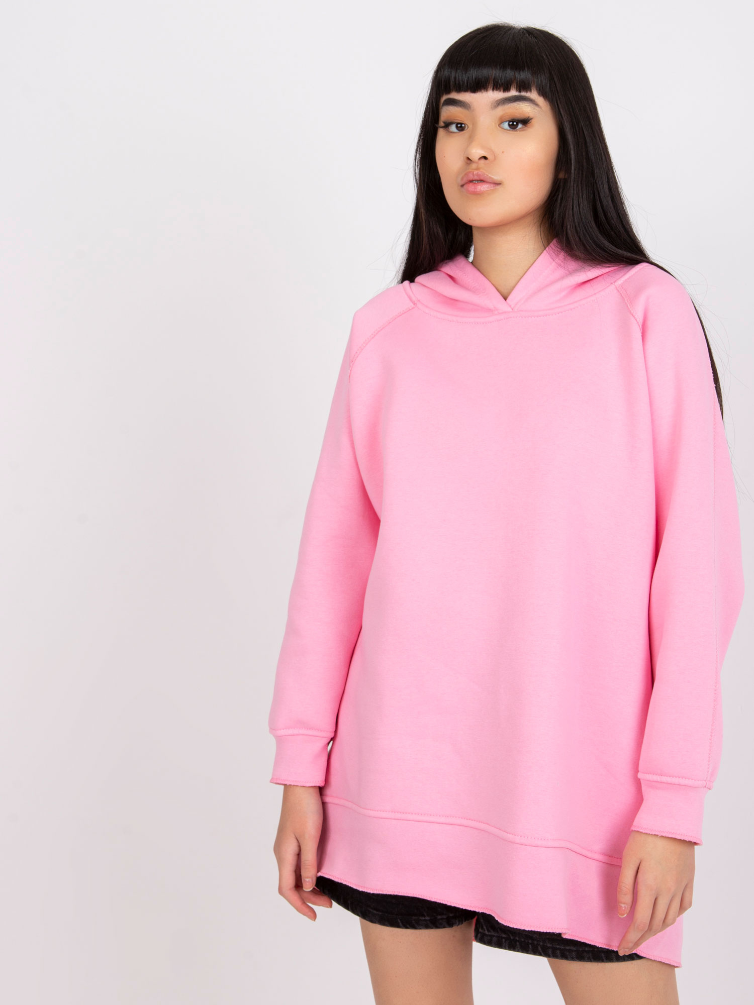 Różowa dresowa bluza basic z kapturem Canberra
