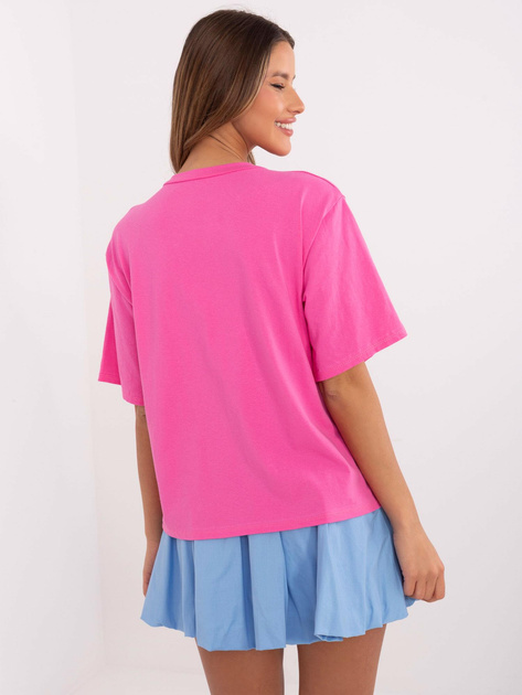 Hurtownia Różowy t-shirt oversize z napisem Lemon