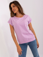 Hurt Jasnofioletowa damska bluzka z krótkim rękawem