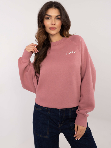 Hurt Brudnoróżowa ocieplana bluza bez kaptura SUBLEVEL