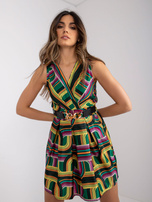 Zielono-żółta sukienka z printami Molly