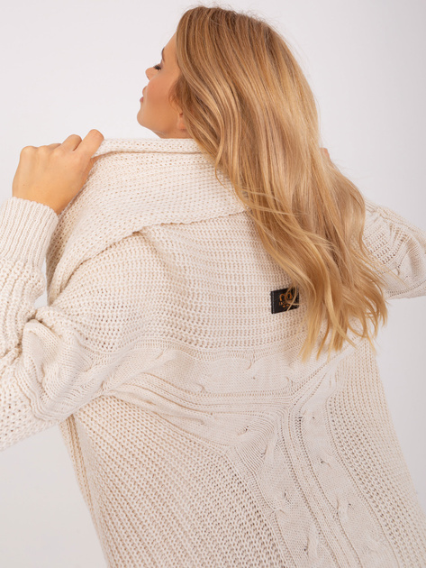 Hurtownia Jasnobeżowy kardigan w warkoczowe sploty OCH BELLA