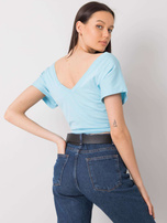 Blaues T-Shirt mit dem Druck "Hortense".