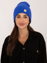 Hurt Kobaltowa czapka beanie z naszywką RUE PARIS