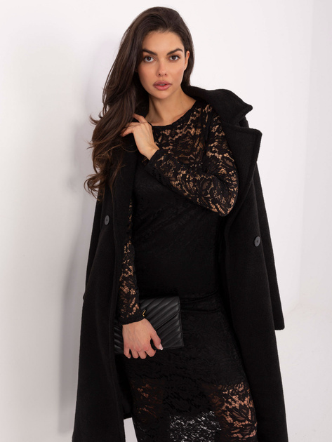 Czarna maxi sukienka z koronką RUE PARIS