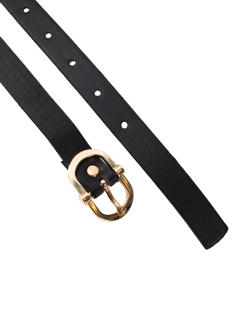 Hurt Czarny pasek ze skóry ekologicznej OCH BELLA