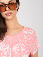 Koralowa wzorzysta bluzka z wiskozy SUBLEVEL