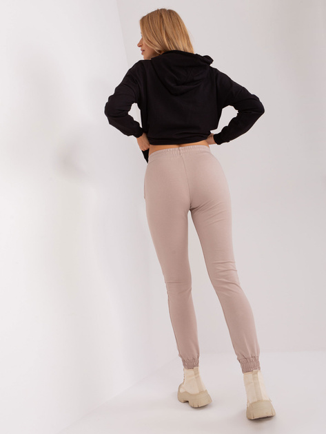 Hurtownia Czarno-beżowy dwuczęściowy komplet dresowy