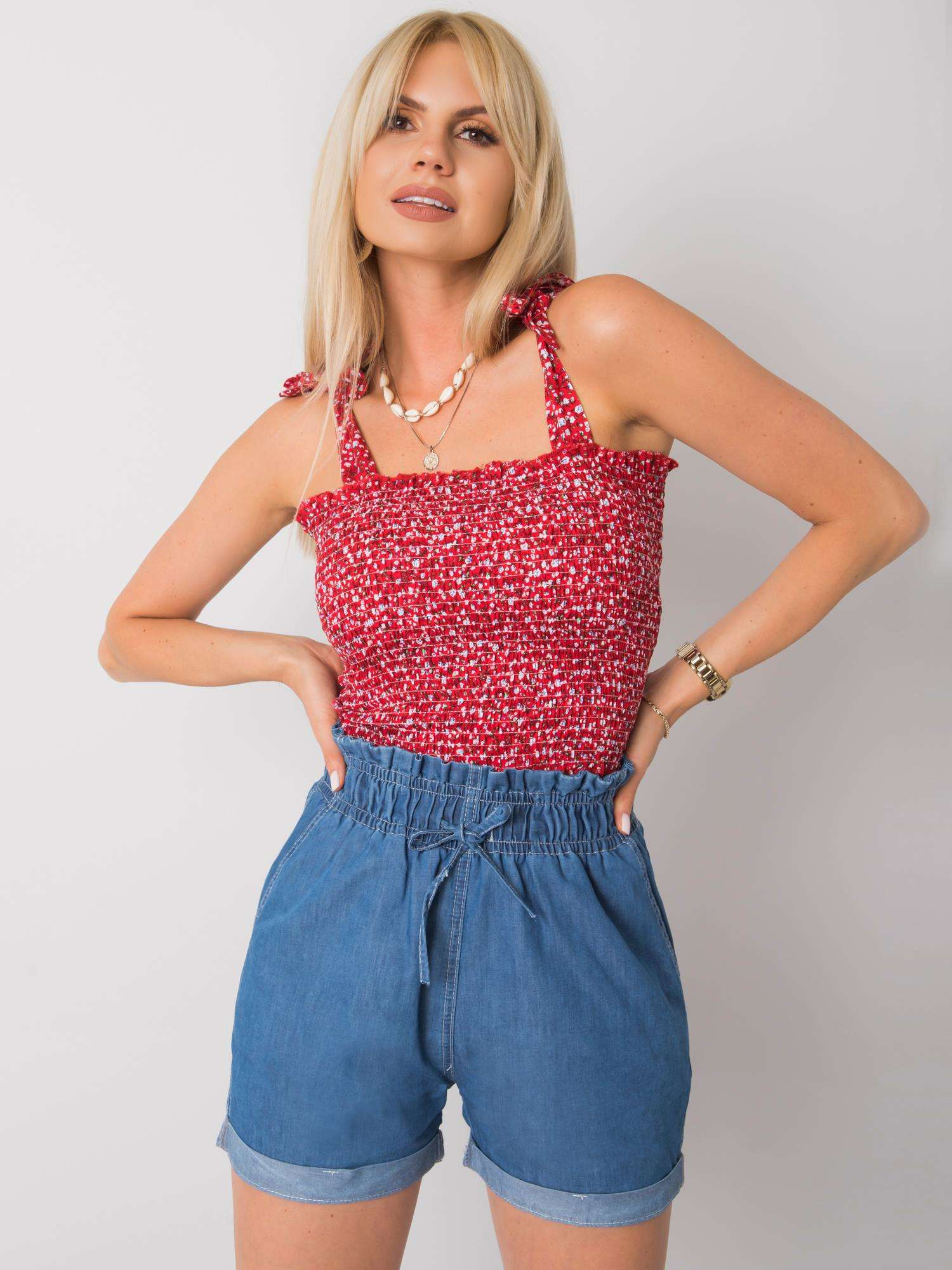 Dunkelblaue lässige Shorts Marilena RUE PARIS.
