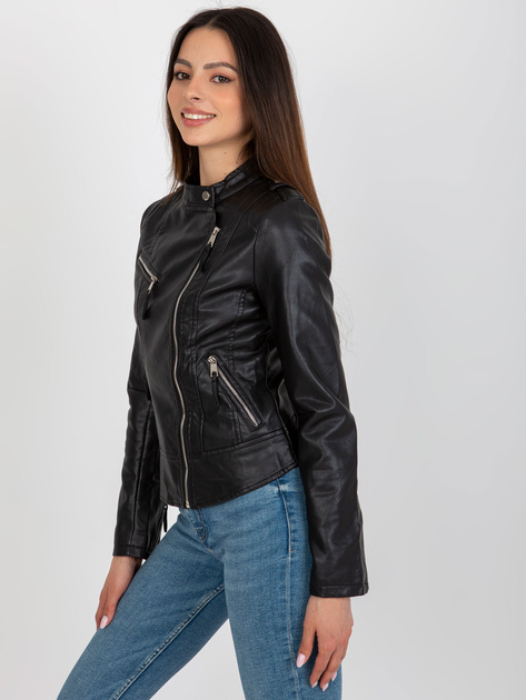 Hurt Czarna kurtka ramoneska z zamkami przy rękawach