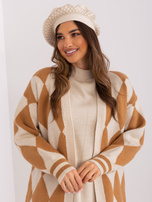 Hurtownia Jasnobeżowy sweter damski z aplikacją