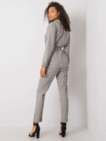 Szaro-beżowa marynarka w kratę Saskia