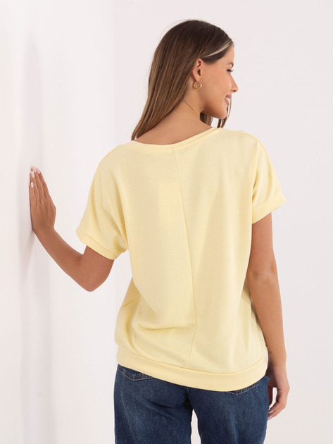 Miętowa damska bluzka oversize z krótkim rękawem