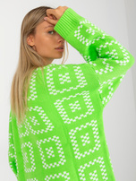 Hurtownia online Fluo zielony długi kardigan oversize RUE PARIS 