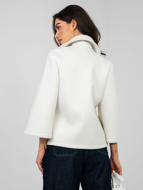 Ecru piankowy płaszcz z kieszeniami