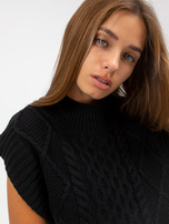 Hurt Czarna kamizelka dzianinowa z warkoczami SUBLEVEL