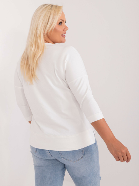 Hurtownia online Ecru gładka bluzka plus size z bawełny