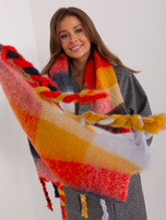 Hurt Czerwono-musztardowy zimowy szal damski