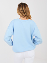 Pastelowa niebieska damska bluza bez kaptura RUE PARIS 