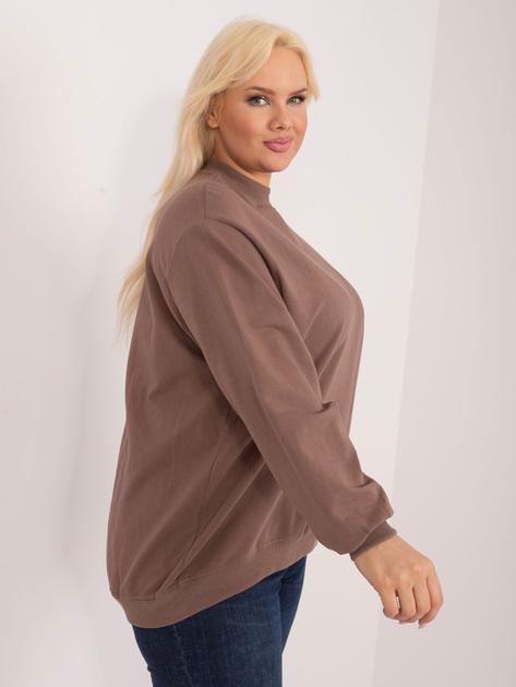 Brązowa bluza plus size bez kaptura Harmony