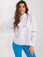 Hurtownia Biała koszula klasyczna z bufiastymi rękawami