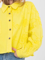 Żółta jeansowa kurtka oversize RUE PARIS 