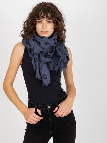 Großhandel Blau Damen Schal mit Druck.