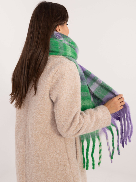 Hurtownia Fioletowo-zielony zimowy szal damski