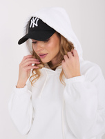 Ecru dresowa sukienka oversize z kieszeniami