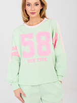  Pastelowy zielony komplet z napisem NEW YORK RUE PARIS