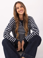 Granatowo-biała damska bluzka w paski