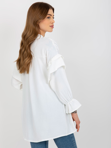 Hurt Ecru boho koszula z falbanami i marszczeniem OCH BELLA