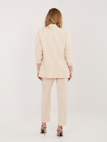 Beżowy garnitur ze spodniami typu cygaretki RUE PARIS 