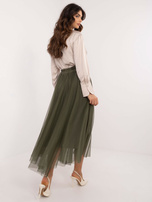 Hurtownia Khaki tiulowa spódnica z wiązaniem