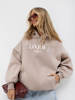 Dunkelbeige Sweatshirt mit Taschen Lille RUE PARIS.
