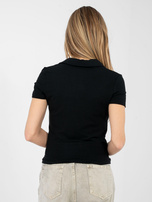 Czarna dopasowana koszulka typu polo