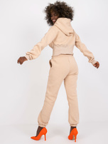 Beige basic sweatsuit set in Brunete cotton