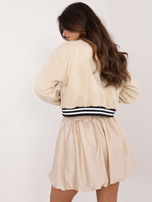 Hurtownia Beżowa spódnica bombka z połyskiem