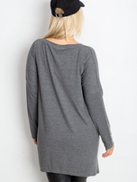 Ciemnoszara tunika plus size Moa