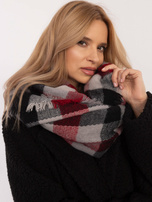 Hurtownia Czerwono-czarny damski komin w kratę