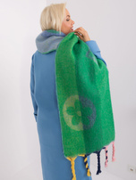 Hurt Zielony damski szal z frędzlami