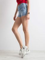 Blue denim shorts high waist
