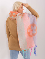 Hurtownia Pomarańczowy zimowy szal damski