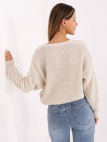 Ecru rozpinany sweter oversize RUE PARIS 