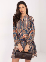 Ciemnoniebieska sukienka z nadrukiem Milah