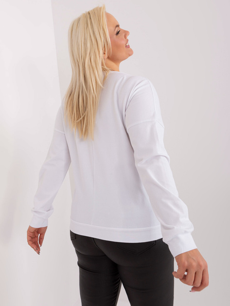 Hurt Biała bluzka plus size z okrągłym dekoltem