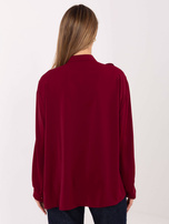 Burgundowa koszula z wiązaniem przy dekolcie 