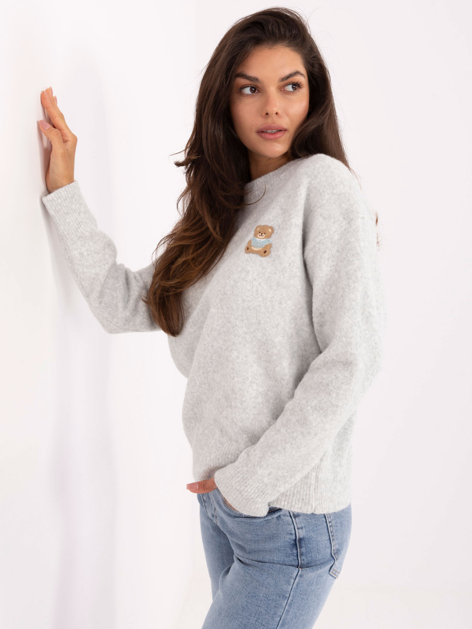 Sweter jasny szary